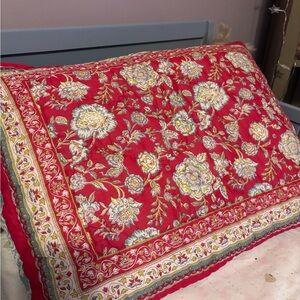 Pair of Floral Quilted Pillow Shams.